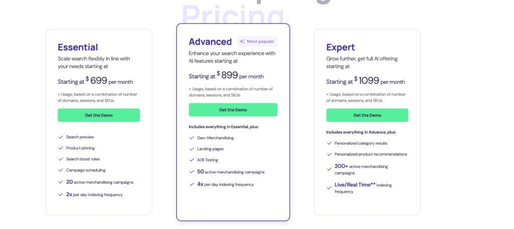 SearchSpring pricing