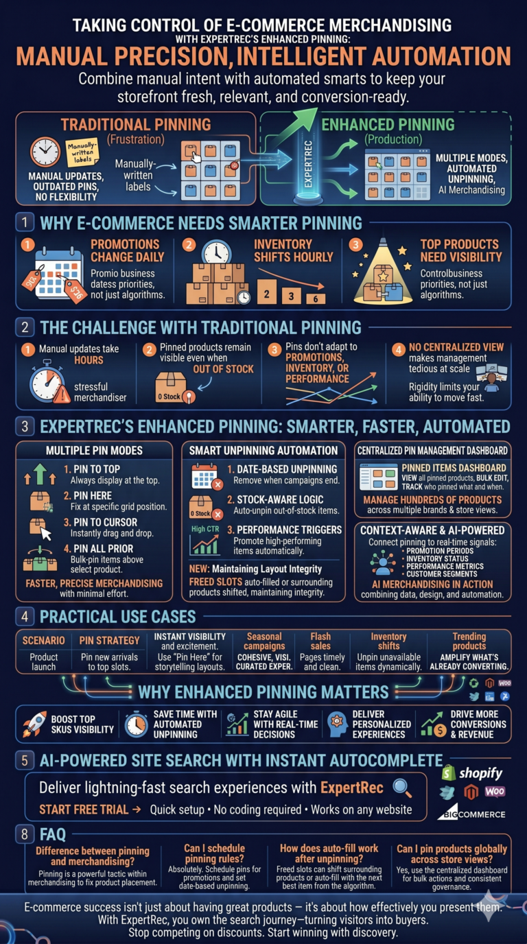 Smarter Ecommerce Merchandising with Enhanced Pinning | Expertrec