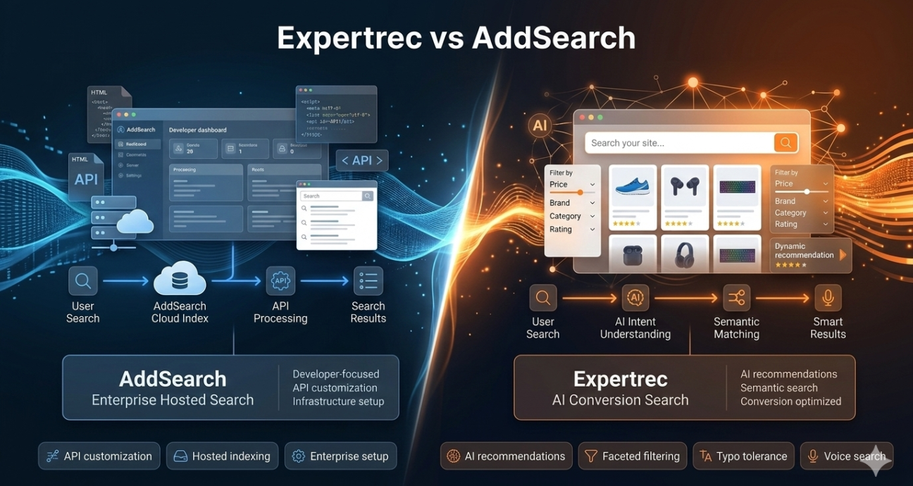 Expertrec vs. AddSearch Site Search Software Evaluation