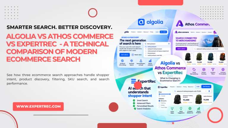Algolia vs Athos Commerce vs ExpertRec